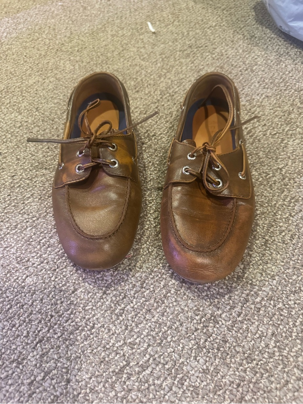Sperry Brown Leather Moc-Toe Boat Loafers